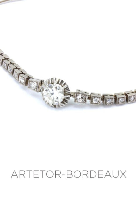 Bracelet articulé Art Déco diamants