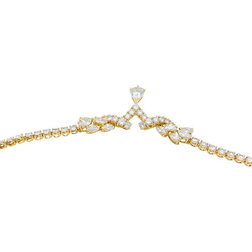 Collier Collier or jaune, diamant poire 1.02 ct, diamants navette et brillant. 58 Facettes 30530
