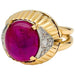 Ring 50 Ruby ring in rose gold and platinum, diamonds. 58 Facettes 29958