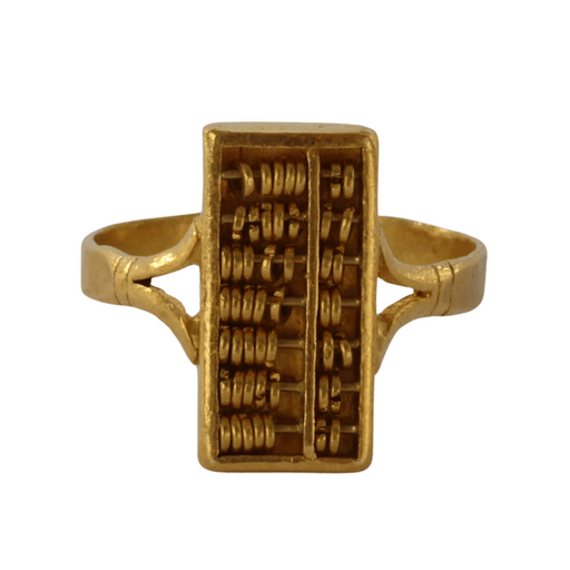 Bague 57.5 24k gold abacus ring 58 Facettes