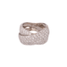Ring White gold crossed diamond paving ring 58 Facettes