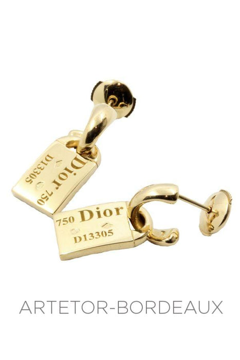 Boucles d'oreilles "Gourmette" Dior / Or Jaune