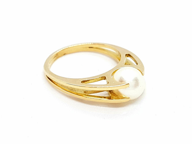Bague 54 Bague Or jaune Perle 58 Facettes 00317CN