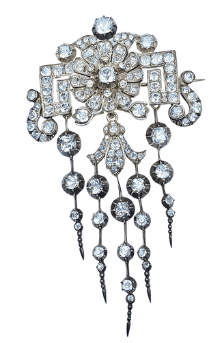 Broche Broche à pampilles détachables argent et pierres blanches 58 Facettes AB280