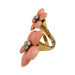 Ring 51 Van Cleef & Arpels ring, “Double Fleurs”, yellow gold, coral and diamonds. 58 Facettes 29151-1
