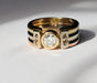 Ring Three Gold Ring set with a diamond 58 Facettes 355