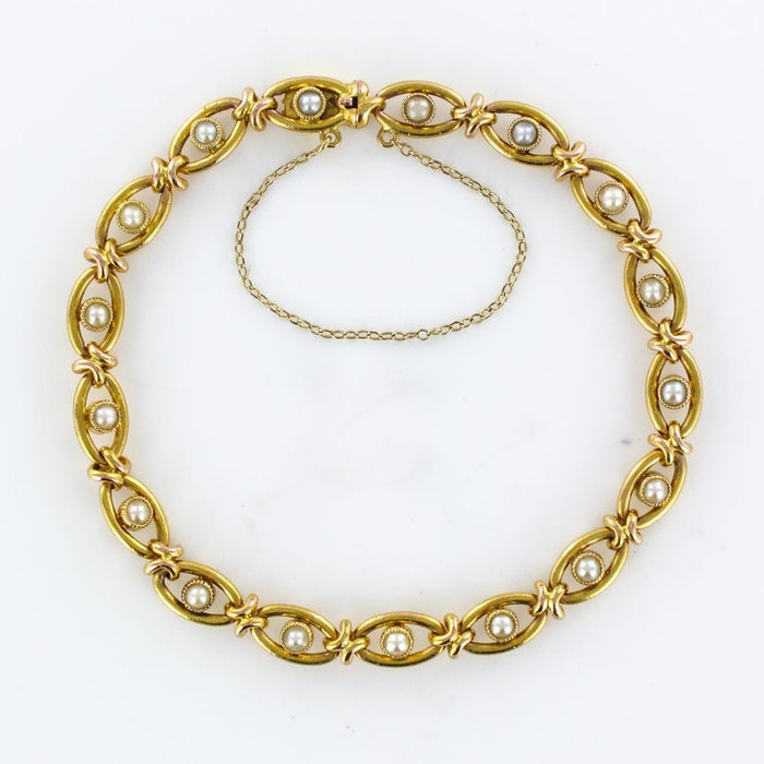 Bracelet Bracelet ancien or et perles fines 58 Facettes 19-370