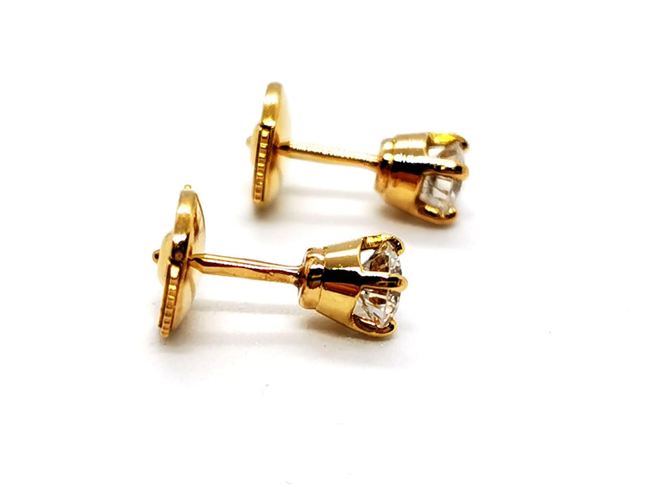 Boucles d'oreilles Boucles d'oreilles Puces Or jaune Diamant 58 Facettes 1117931CN