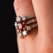 Ring 51 Ruby and diamond ring, 3 rings 58 Facettes G14-7342864-51-1
