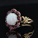 Ring 55 Old calibrated opal and ruby ​​ring 58 Facettes 21-242-55