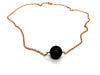 Necklace Chain Necklace + pendant Rose gold Onyx 58 Facettes 1126007CN