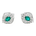 Earrings White gold diamond and emerald earrings. 58 Facettes 30528