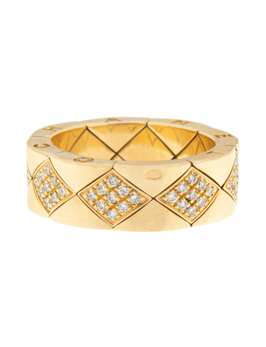Chanel - Bague Matelassée en or jaune et diamants