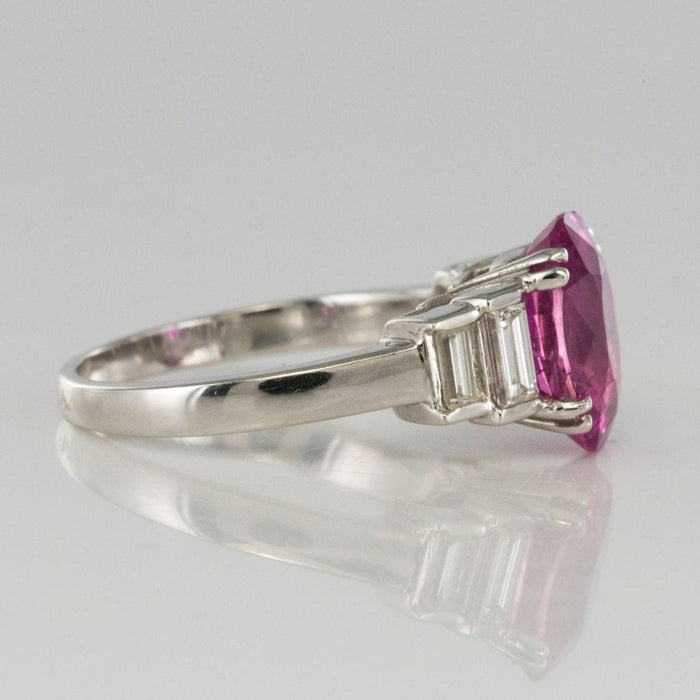 Bague 50 Bague Saphir rose et Diamants baguettes 58 Facettes 11-042-3414688-52