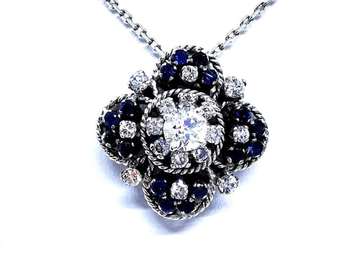 Collier Collier Chaîne + pendentif Or blanc Diamant 58 Facettes 879540CN