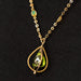 Pendant Peridot pendant and its chain set with opals 58 Facettes 18-379