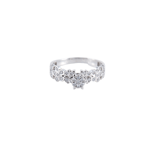 Bague 54 Bague Solitaire Fleurs diamants 58 Facettes FM91