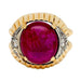 Ring 50 Ruby ring in rose gold and platinum, diamonds. 58 Facettes 29958