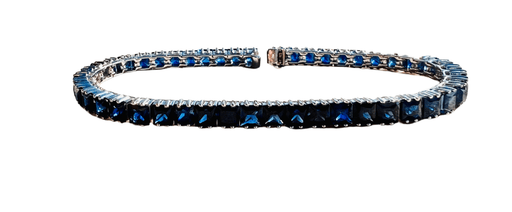 Bracelet Bracelet en Or Blanc & Saphirs bleus 58 Facettes 7BBB