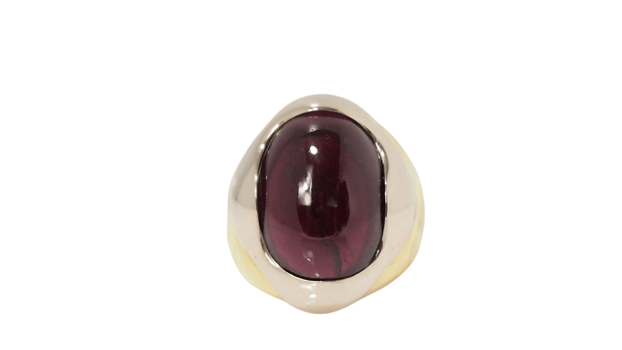 Bague 50 Bague or bicolore améthyste cabochon 58 Facettes 30956