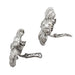 Boucles d'oreilles Boucles d'oreille fleurs en or blanc serties diamants baguette et ronds. 58 Facettes 30291