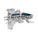 Brooch Scarabée brooch white gold, sapphires, diamonds, rubies. 58 Facettes 29475