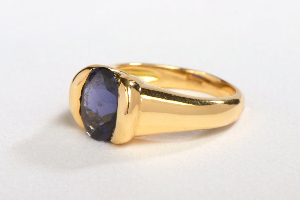 Bague 52 Bague Or jaune Iolite 58 Facettes 00163CN