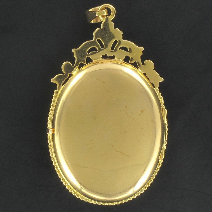 Pendentif Médaillon vintage or jaune et perle 58 Facettes 16-388
