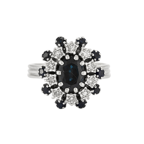 Bague 55 Bague Marguerite Saphirs Diamants 58 Facettes C87