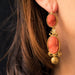 Earrings Antique cameo dangling earrings on coral 58 Facettes 18-373