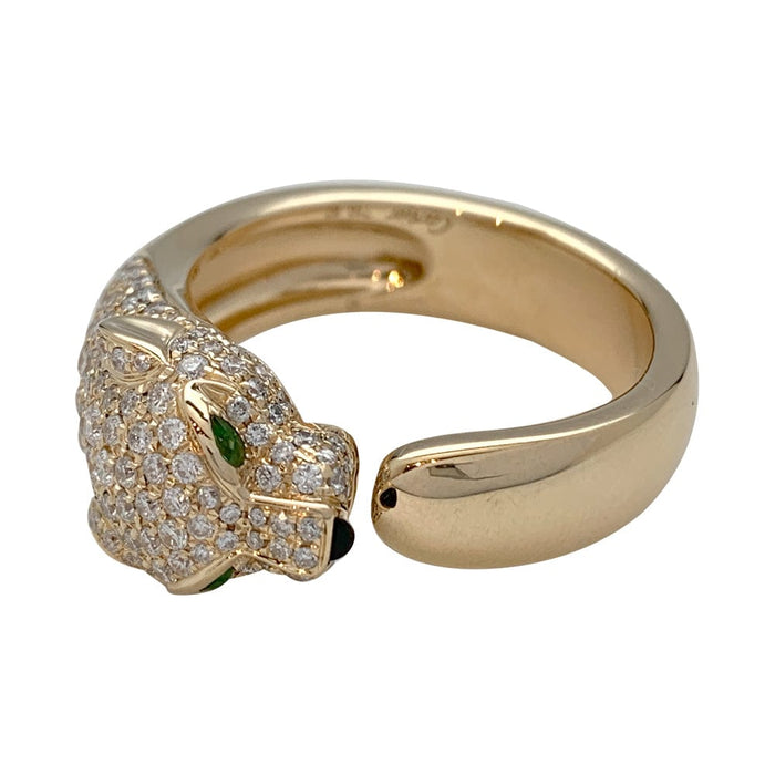 Ring 67 Cartier “Panthère” model ring in yellow gold, onyx, emeralds and diamonds. 58 Facettes 29715-1
