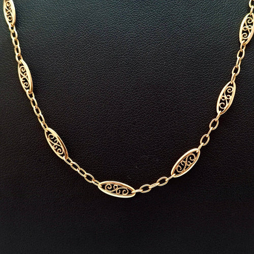 Collier Collier ancien filigrane or jaune 58 Facettes