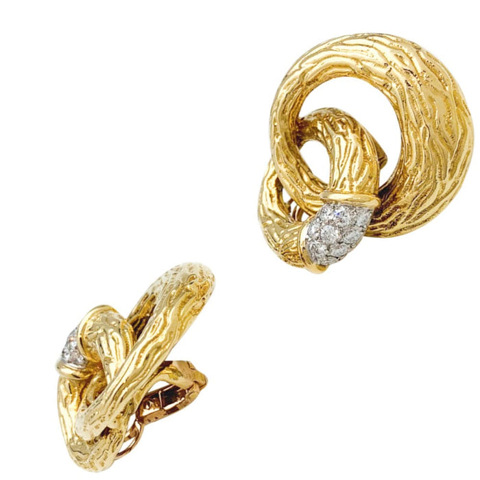 Boucles d'oreilles Boucles d'oreilles Boucheron en or jaune et diamants. 58 Facettes 30675