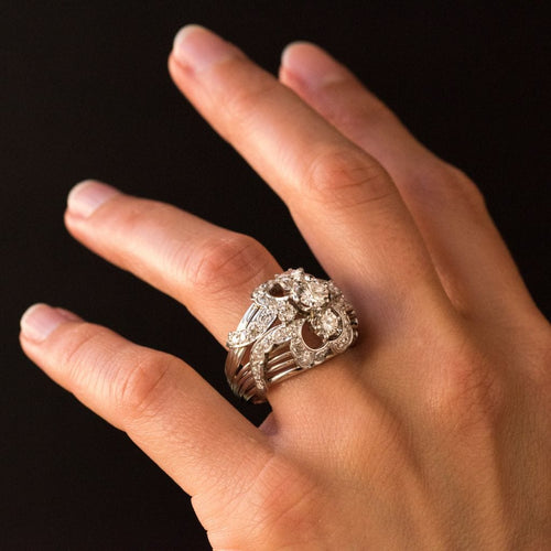 Bague 57 Bague dôme vintage diamants 58 Facettes 19-337-54