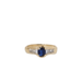 Ring 54 Yellow Gold Oval Sapphire And Diamond Ring 58 Facettes 31440