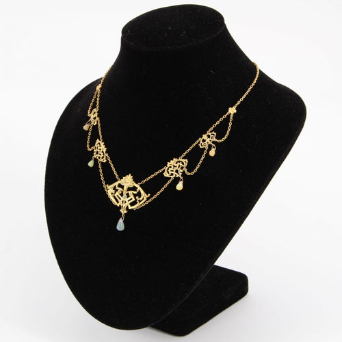 Collier Collier ancien art nouveau opales et diamant 58 Facettes 20-618