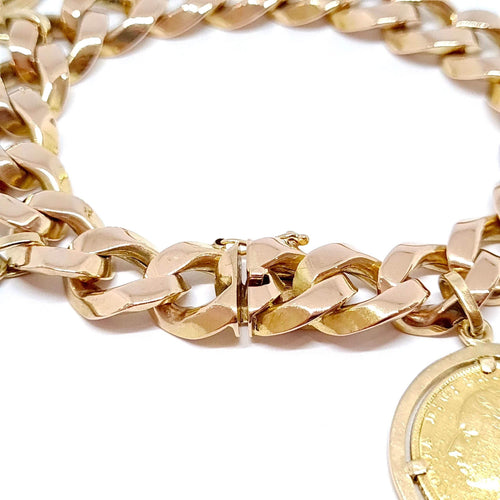 Bracelet Bracelet gourmette en or rose, or jaune 58 Facettes