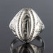 Bague 61 Chevalière ancienne argent 58 Facettes 19-463A-55