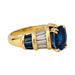 Boucheron ring in yellow gold, sapphires and diamonds. side view