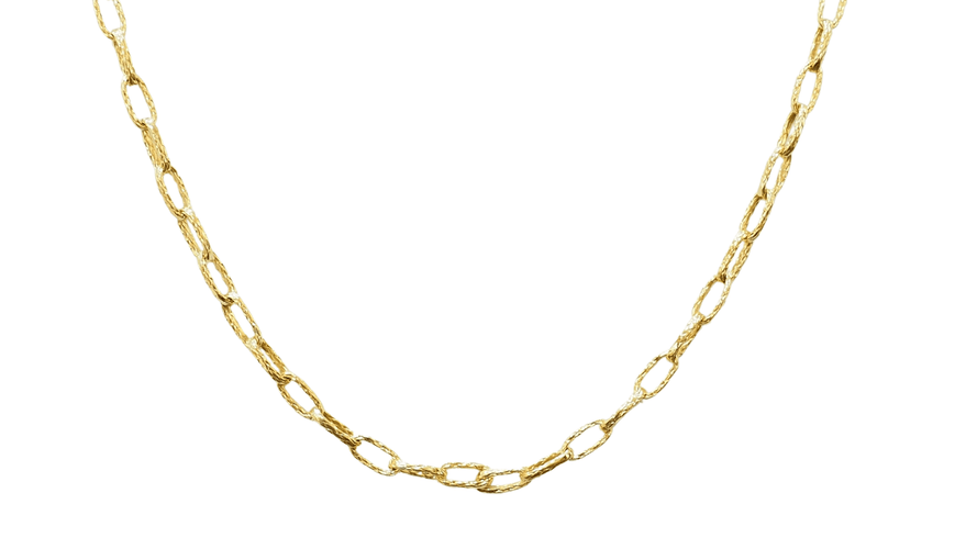 Collier 74cm Sautoir maille rectangle texturée en or jaune 58 Facettes 32461