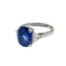Ring 52 White gold ring, 6,8 carat sapphire set with diamonds. 58 Facettes 30387