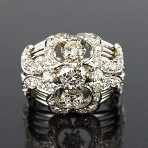 Bague 57 Bague dôme vintage diamants 58 Facettes 19-337-54