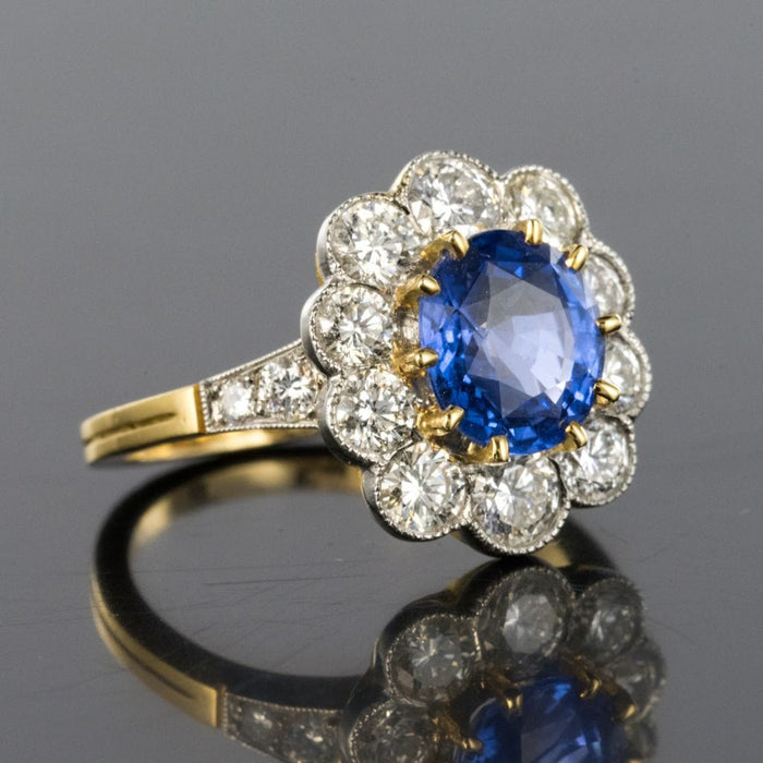 Bague 51 Bague saphir bleu et diamants 58 Facettes G44-8198953-51-1