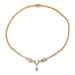 Necklace Yellow gold necklace, 1.02 ct pear diamond, shuttle and brilliant diamonds. 58 Facettes 30530