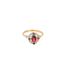 Ring Yellow gold ring with diamonds and garnets 58 Facettes 20164