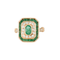 Bague Bague en Or jaune, Emeraude & Diamant 58 Facettes