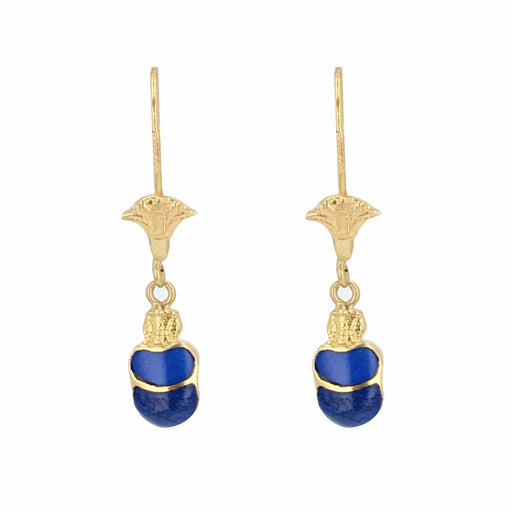 Boucles d'oreilles Boucles d'oreilles scarabée lapis-lazuli 58 Facettes 21-218A