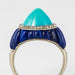 Bague 52 Bague art déco turquoise pain de sucre lapis lazuli diamants 58 Facettes 19-470-53