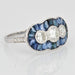 Ring 52 Art deco style ring with calibrated sapphires and diamonds 58 Facettes 21-024-50