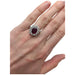 Ring 54 White gold ring, oval ruby ​​surrounded by diamonds. 58 Facettes 27163